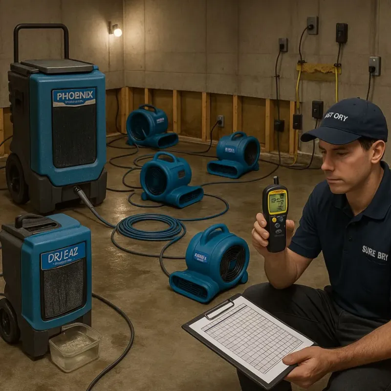 Structural Drying and Dehumidification process in Moline, IL